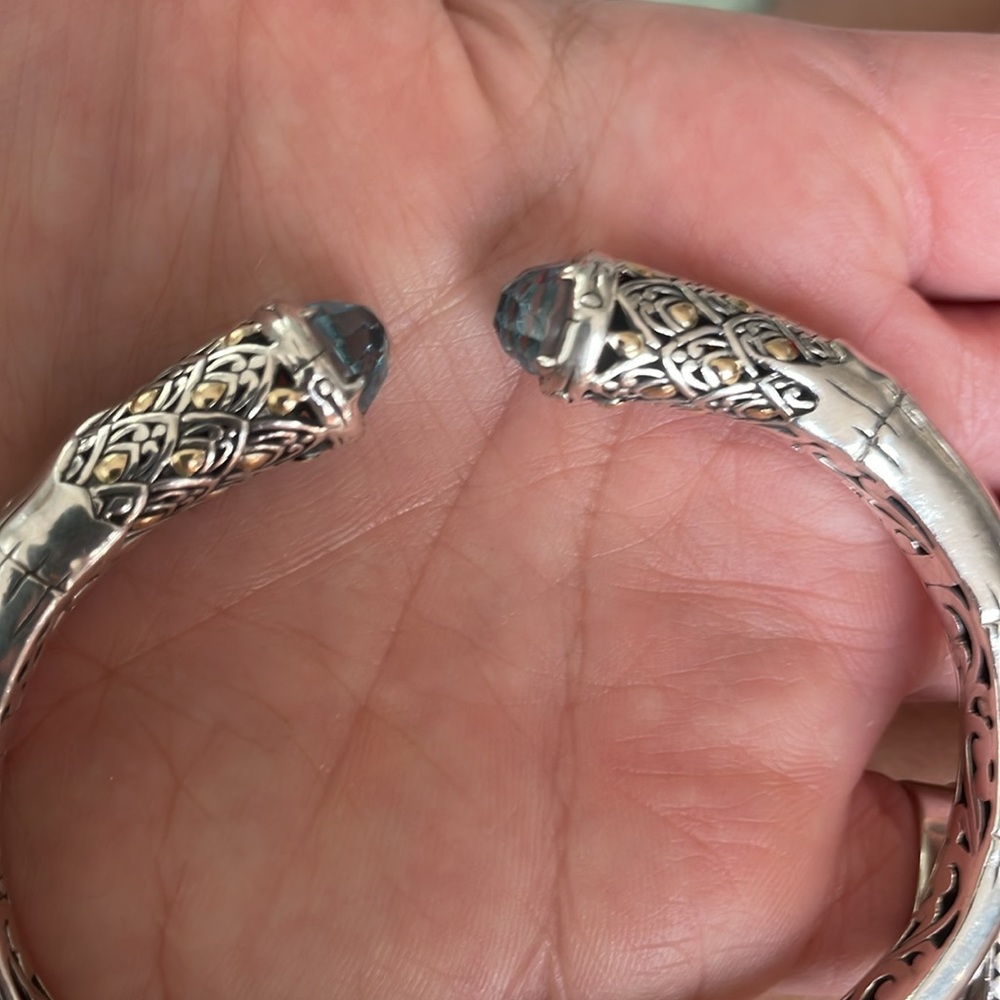 Samuel B Blue Topaz Hinged Bracelet View 2